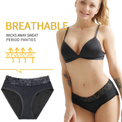 Customized 4 Layers Heavy Absorption Lady Sexy Lace Menstrual Underwear