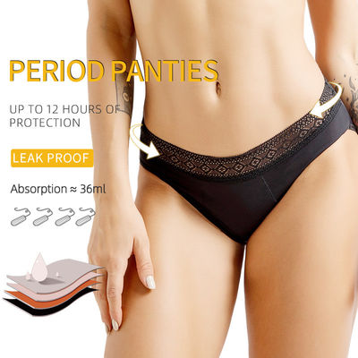 Mid-Rise Period Pants Heavy Flow 4 Layers Women Absorbent Pants For Periods