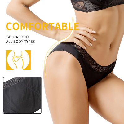 Mid-Rise Period Pants Heavy Flow 4 Layers Women Absorbent Pants For Periods