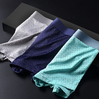 Anti-Bacterial Plus Size Boxer Shorts  Ice Silk Men'S Polyester Spandex Boxer Briefs