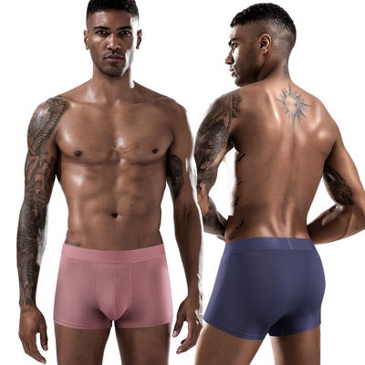 Anti-Bacterial Mens Boxer Shorts L-3XL Knitted Plus Men'S Breathable Mesh Underwear