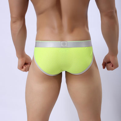 Seamless Mens Patterned Underwear Bikini Breathable Sexy Mesh Underwear