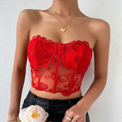Transparent Tank Knitted Sexy Black Body Suit Female Breathable Sexy Lace Bra