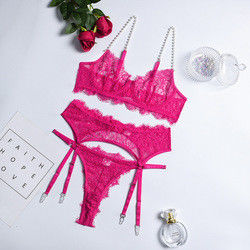 Luxury Lace Sexy Push Up Bra Underwear Lingerie Sets With Pearl Women Sexy Lingerie