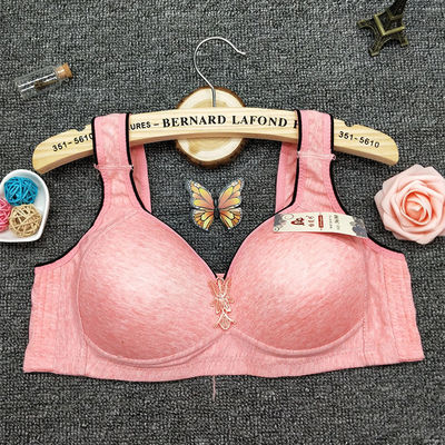 Strapless Knitted Push Up Cotton Bra 36-42 Size Gather Lace Bra And Brief Set