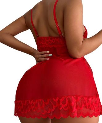 Deep V Transparent Leopard Sling Nightdress Erotic Women Underwear Sexy Lace Bodysuit