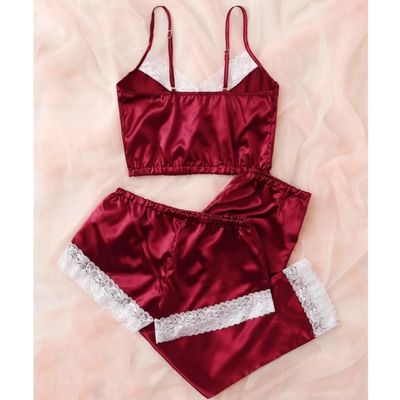 Lace Floral Sexy Bodysuit Lingerie Fashion Silk Satin Sleepwear For Womens