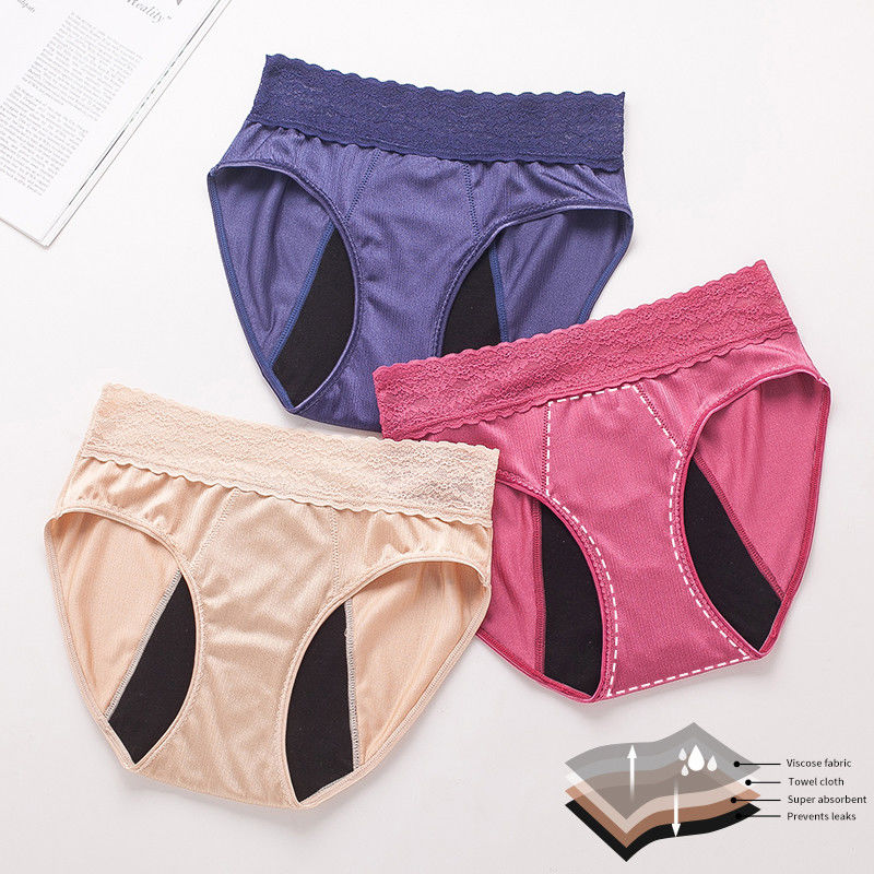 Sexy lace 4 Layers Leak proof Panties Menstrual High Rise for girls