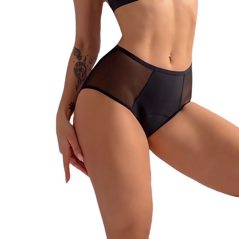 Mesh hole sexy lace  Period Panties 4 Layers menstrual panties niylon material for woman