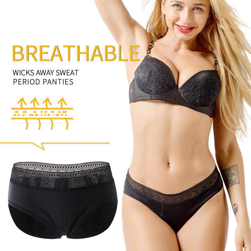 Mid-Rise Period Pants Heavy Flow 4 Layers Women Absorbent Pants For Periods