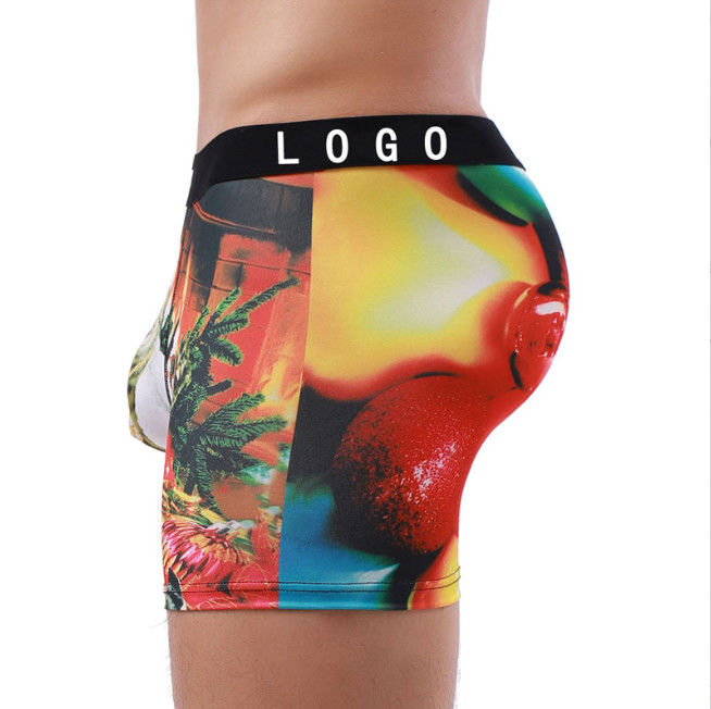 S-3XL Comfortable Mens Boxer Shorts Polyester Printing Patterns Gym Boxer Shorts